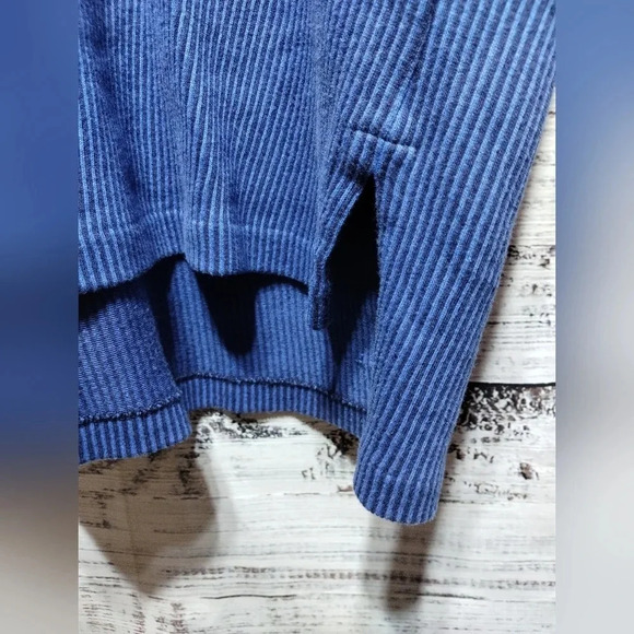 Polo Ralph Lauren Golf Polo in Blue Ribbed size Medium 90's Vintage Split Hem‎ - Picture 4 of 6